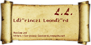 Lőrinczi Leonárd névjegykártya