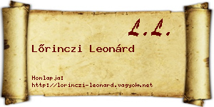 Lőrinczi Leonárd névjegykártya
