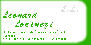 leonard lorinczi business card